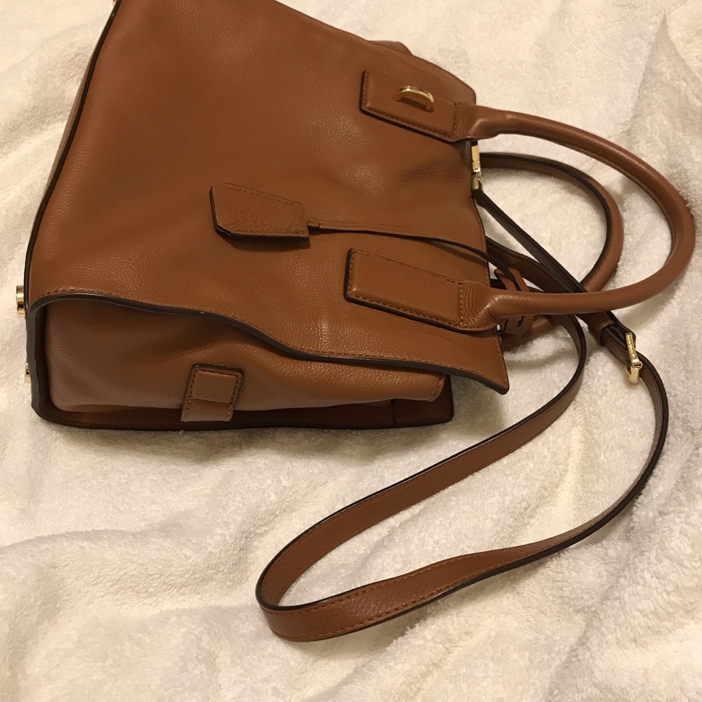 MK Michael Kors Leather Shoulder Bag, Brown.